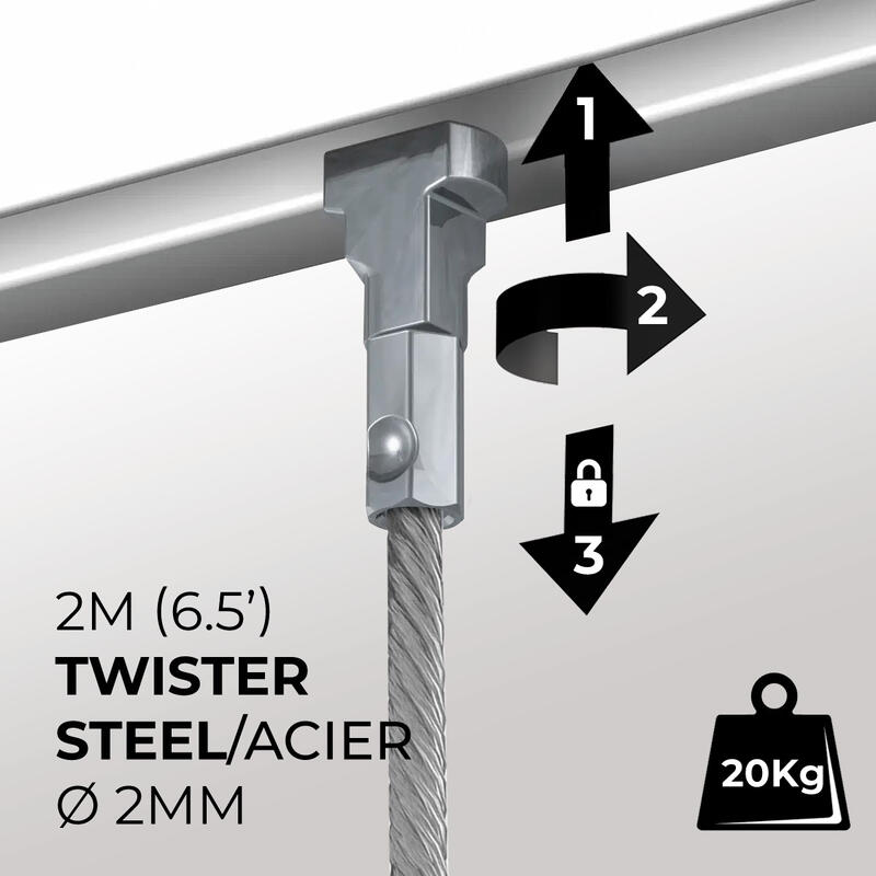 2m Twister Steelwire / 20kg